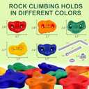 KINSPORY 17 Pack Playground Accessories for Kids - 10pc Colourful Rock Climbing Holds, 4pc Climbing Handles & Grips, 2pc Play Phones and Steering Wheel for Wooden Playset, Swing Set & Tree House