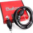 BARTOO Fuel Line Assembly,3/8in Nylon Braided Marine Fuel Hose Line Assembly with Primer Bulb for Marine Outboard Boat Motor RVs Tractors and Caravans,6FT