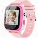 cjc 4G Smart Watch for Kids with GPS Tracker, Globally Applicable, Texting and Calling, Kids Watch for Ages 4-12 - Includes Video Call, Chat, SOS Alerts, App - Fun & Educational Birthday Gift Idea (Pink)