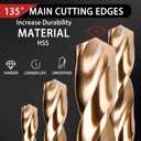 115Pcs Cobalt Drill Bits Set, M35 HSS 135 Tip, Twist Jobber Length Drill Bit Kit for Hardened Metal, Stainless Steel, Cast Iron, Plastic and Wood with Indexed Storage Case, 1/16"-1/2"