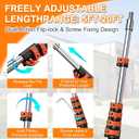 26FT High Reach Duster Kit with 5-20FT Flip-Lock & Screw Dual Locking Extension Pole, Cobweb Duster, Washable Ceiling Fan Cleaner & Window Squeegee for Glass & High Roof