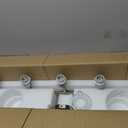 Bathroom Light Fixtures, 5 Light Brushed Nickel Vanity Lights with Flared White Fabric Shade, 35 Inch Wall Sconce, Modern Sconces Wall Lighting for Hallway Bedroom, VL837-BN-5