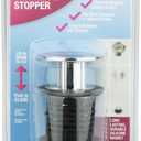 DANCO 2-in-1 Bathtub Hair Catcher Strainer and Stopper | Drain Protector Snake, Snare & Auger | Hair Drain Clog Prevention (10772),Bathtub - Chrome