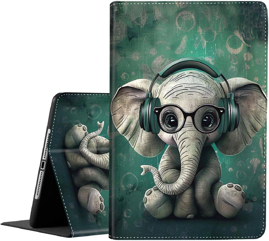 Case for Samsug Galaxy Tab S10 Lite/ S10 FE 2025/ S9 FE 10.9 inch/ S9 11 inch 2023 Slim Fit Foldable Standing Case with Auto Sleep/Wake for Galaxy Tab S10 Lite Cool Elephant
