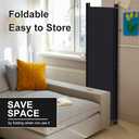 Kokorona 4 Panel Room Divider, 6FT Tall Folding Privacy Screen Wall Dividers, Portable Privacy Screen Freestanding Room Divider for Room Separation, Included - Cover Strips, Black, 88''W x 71''H