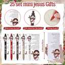 Sayglossy 25 Sets Christian Gifts Bulk Bible Verse Ballpoint Pens Jesus Loves You Gifts Christian Pens with Prayer Cards Religious Church Fathers Day Supplies for Office Coworker Staff Employee Team