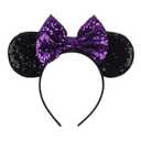 2 PCS JOYFISCO Mouse Ears Headbands Shiny Bow Mouse Ears Headband Glitter Party Princess Decoration Cosplay Costume for Women Girls  (Purple)