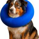 Iconikal Inflatable Dog Recovery Collar Medium Blue 12-18 Inch Neck Adjustable Soft Donut E-Cone Alternative Post Surgery Injury Healing Protective