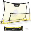 SKLZ Quickster Soccer Trainer - Dual-Sided Rebounder for Solo Passing, Receiving, Trapping Practice - Large & Small Rebound Net - Weather Resistant - Adjustable Frame, Metal Stakes & Carry Bag