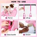 Dog Grooming Hammock - Breathable Pet Grooming Hammock for Small Dogs& Cats, Adjustable Dog Sling Harness with Nail Clippers& Nail File (Pink, X-Small)