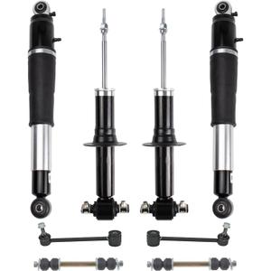 TRQ Front and Rear Suspension Kit Air Shock Strut Assembly Sway Bar Stabilizer Link Compatible with 07-14 Cadillac Chevrolet GMC