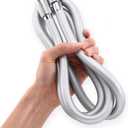 Silicone Shower Hose Extra Long,Explosion Proof Anti Winding Showerhead Hose,Used In Showerheads Spray Bidet Bathing Toilet Cleaning Flexible RV Shower Hoses Replacement (Silver, 48 In)