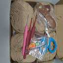 ACRNIGHEET Crochet Beach Bag Kit for Beginners Khaki Tote Bag Knitting Kit with Yarn and Hook DIY Craft Kits Gift for Adults with Video Guide Tutorial