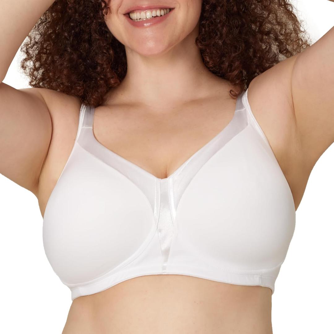 Playtex Women's Wireless Bra, 18 Hour Plus-Size T-Shirt Bras, Smoothing, Full Coverage, 4803, Single or 2-Pack (48DDD)