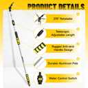 12ft (20ft Reach) Gutter Cleaning Tools from The Ground, Telescoping Rain Gutter Cleaner Tool, 270° Rotatable Gutters Cleaning Wand, Gutters Cleaning Hose Attachment & Connection Adapter