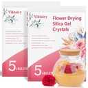 10 LBS Silica Gel Flower Drying (2 Pack 5LBS), Reusable Color Indicating Flower Drying Silica with Brush and User Manual, DIY Wedding Bouquet Flower Preservation Kit, Fine Bead Size<1mm