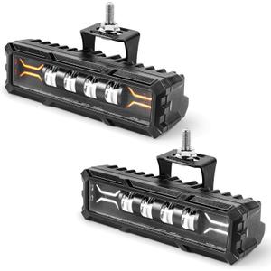 6 Inch LED Light Pods 2pcs 50W Off-Road Driving Fog Work Spot 12V Slim Single Row LED Light Bars for Trucks ATV Boats