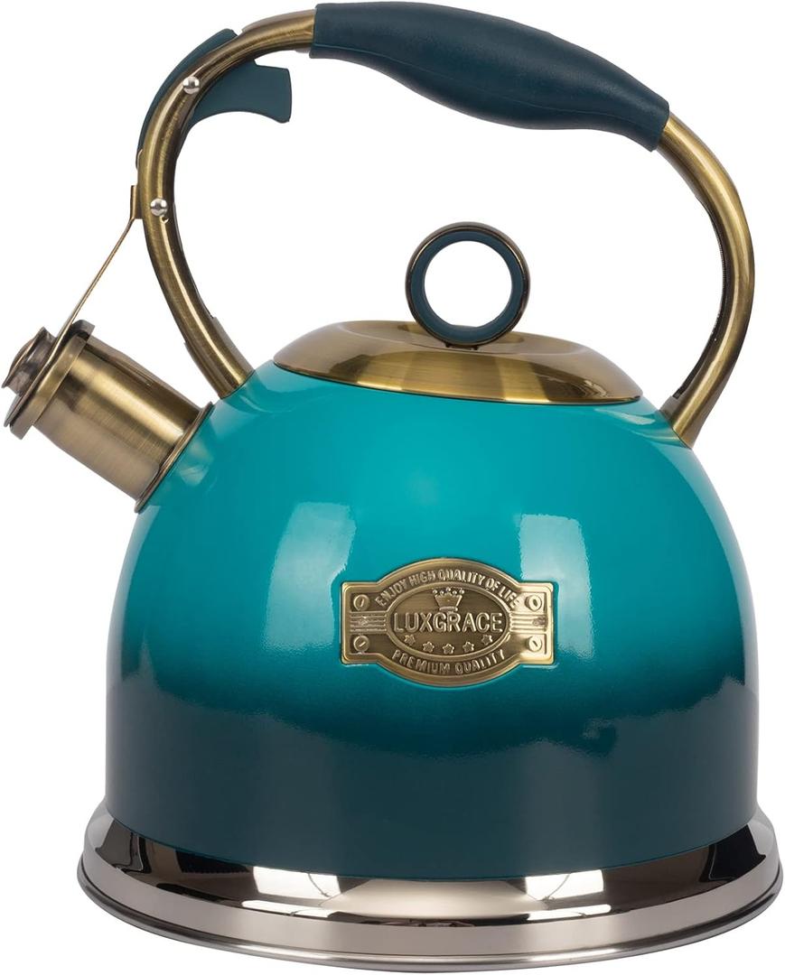 Tea Kettle -3.0 Quart Tea Kettles Stovetop Whistling Teapot Stainless Steel Tea Pots for Stove Top Whistle Tea Pot (Blue)