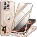 Miracase Magnetic for iPhone 16 Pro Case Full-Body Phone with Built-in Glass Screen Protector, [Compatible with MagSafe] Military Drop Proof 16 Pro Cover Bumper 6.3 Inch, Desert