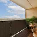  Customized Size Brown 3' x 60' Balcony Privacy Screen, Apartment Porch Railing Patio Fence Windscreen Fabric Cloth - Commercial Grade 170 GSM  - Cable Zip Ties Included