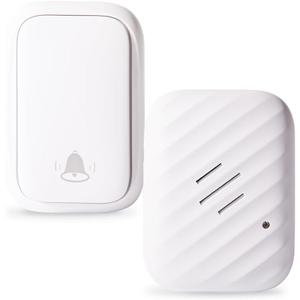 Battery-Free Wireless Doorbell, No Batteries Needed, Easy Installation,600 FT Range, 38 Chimes, Adjustable Volume, Waterproof for Classroom, Home, Office, Villa (White)