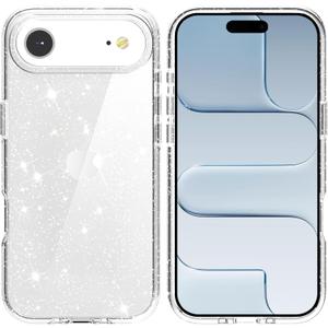 2 x TENOC Phone Case Compatible with iPhone Air, Glitter Case Clear Sparkling Protective Bumper Cute Cover for Girls Women