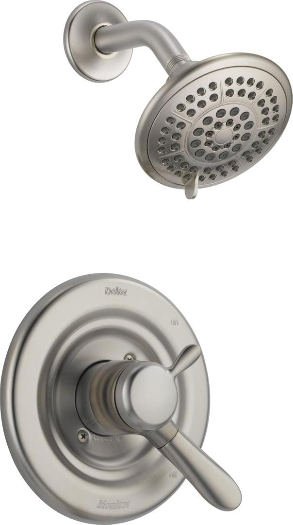 Delta Faucet Lahara 17 Series Dual-Function Shower Trim Kit with 5-Spray Touch-Clean Shower Head, Stainless T17238-SS (Valve Not Included)