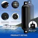 Boat Fenders 4 Pack, Ribbed Twin Eyes Boat Fenders Bumpers for Docking, Inflatable Marine Boat Bumper with 4 Ropes, 4 Needles and 1 Pump