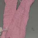 Shihanee Winter Fleece Lined Leg Warmers for Women Long Fluffy Cute Leg Warmers with Bow and Pompom Y2k Kawaii Boot Socks (Pink)