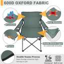 Joyfair Portable Camping Chair, Outdoor Lawn Folding Chairs for Adults, Heavy Duty Large Foldable Chairs for Beach, Fishing, Tailgating and More Outdoor Sport, Carry Bag & Cup Holder