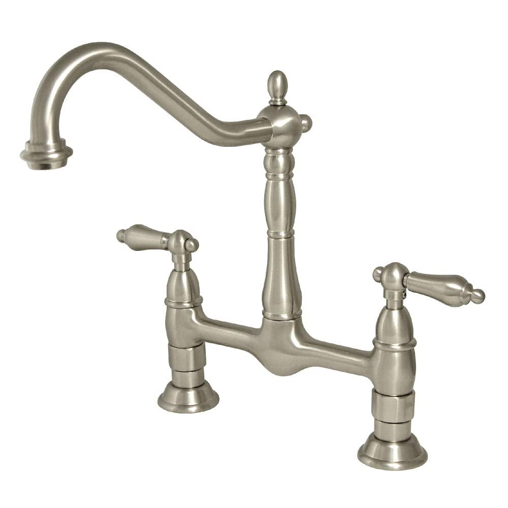 Kingston KS1171AL Heritage Bridge Kitchen Faucet, Polished Chrome