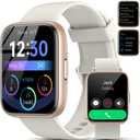Smart Watch for Men Women - Answer/Make Calls/Quick Reply/AI Voice Assistant, 1.83" for Android iPhone Samsung Compatible IP68 Smartwatch Fitness Tracker Blood (Rose Gold+Beige, 1.83")
