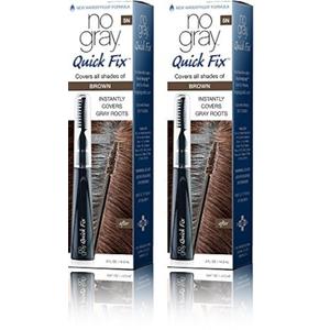 No Gray Quick Fix Instant Touch-Up for Gray Roots (Set of 2, Brown (M. Brown)) (0.5 Fl Oz (Pack of 2))