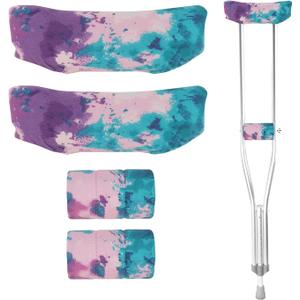 Crutch Pad Crutch Underarm Pads Crutch Hand Grip Covers Crutch Cover Washable (1 Pair) OneSize Multi-Color (Color CP09)