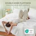 Bedsure Comforter Set Queen Size - GentleSoft 3 Pieces Double-Side Fleece Fluffy Bright White Comforter Set, Cozy Striped Room Decor Aesthetic, Luxury Bedding Queen Size, 2 Pillowcases, 90x90 Inches