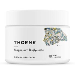 THORNE - Magnesium Bisglycinate - Powdered Magnesium Formula - Support Restful Sleep, Muscle Relaxation, Heart Health, and Metabolism* - NSF Certified for Sport - 60 Servings - 6.5 Oz Jar (6.5 Ounce (Pack of 1))