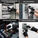 400V Electrician Gloves - Insulated Electrical Gloves For Electrician,Flame Retardant,Rubber Safety Non Slip Work Gloves,Low Voltage,Touch Screen (Black,Large)