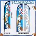 15 ft Cold Treats Ice Cream Windless Feather Banner Flag Kit Cold Treats Advertising Feather Flag Banner Signs with Pole and Ground Stake for Store Business Outside
