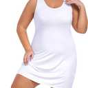 VintageClothing Womens Plus Size Tank Top Dress Soft Slip Under Dress Wide Straps Lingerie Nightgown (White, XXL)