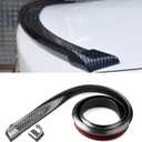 Car Rear Spoiler Roof Lip Kit, 4.9Ft Trunk Spoiler Trim Strip, Universal 3D Rubber Punch-Free Roof Spoiler Wing Sticker for Car Decorations, Automotive Exterior Accessories (Carbon Fiber)