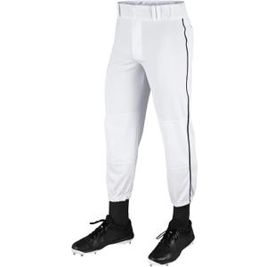 CHAMPRO Men's Triple Crown Classic Baseball Pants with Side Piping (4X-Large, White, Black)