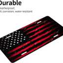 3 x Front License Plate Cover Car Decor Accessory Aluminum Metal Rust-Proof US Car Plate Novelty Vanity Tag Cover with 4 Holes for Men Women 6 * 12 in - Black Red American Flag