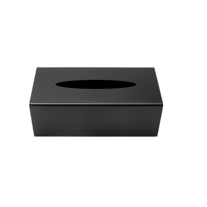 QWORK® Acrylic Tissue Box 25 x 12 x 9 cm, Cosmetic Tissue Box with Magnetic Cover, Black, for Bathroom, Kitchen