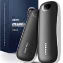 Hand Warmers Rechargeable 2 Pack, Electric Handwarmers, Smart Heating UL Certified, 3-Settings,Portable Heater, Ultra Slim Pocket, Hunting Essentials, Gifts for Christmas (Black)