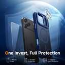 Magnetic 3 in 1 for iPhone 17 Pro Case, [Omni-Directional Protection] with 1x Screen Protector + 1x Camera Cover, [Seamless Work with Magsafe] Shockproof Slim Thin Matte Case for iPhone 17 Pro Blue