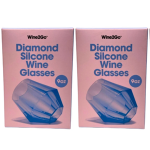 Wine2Go Diamond Silicone Wine Glasses 9oz