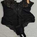Lace Bodysuit Shapewear Tummy Control Body Shaper Womens V neck Tank Top Body Suit Thong Plus , Size L