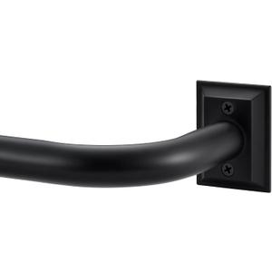 Wrap Around Curtain Rod for 28 to 97 Inches Window, Splicing Structure, 1 Inch Room Darkening Blackout Curved Drapery Rods with Heavy Duty Alloy Bracket, Wall&Ceiling Mounted, Matte Black