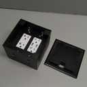 Vagueior Recessed Flat Hidden Floor Electrical Outlet Box Kit,Stainless Steel Cover with 4 * 20A Tamper-Resistant Receptacle Outlet and 5V/4.8A USB Port,UL Certified,Black