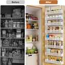 Pantry Door Organizers and Storage, 8-Tier Large Metal Heavy-Duty Frame Over the Door Spice Rack, 2 in 1 Wall-Mounted or Hanging shelf for Kitchen, Bathroom, Laundry Room, Bedroom, Closet &Nursery